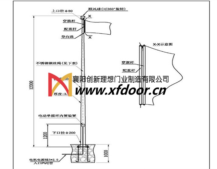 電動(dòng)旗桿示意圖